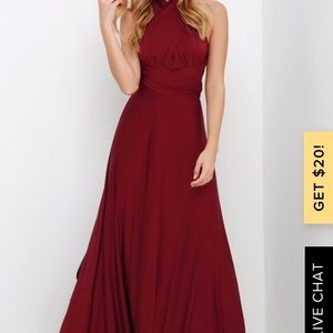 Always Stunning Convertible Burgundy Maxi Dress
